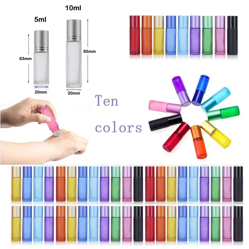 Perfume Fragrance Story - 10/30/50Pcs 5-10ml Frosted Glass Roller Bottles