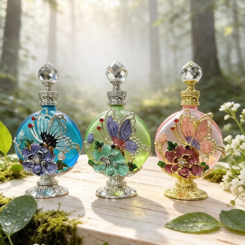 Perfume Fragrance Lotion - 4pcs Empty Perfume Bottle Enamel Butterfly